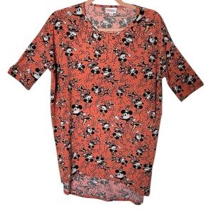 📌5/$25 LuLaRoe Mickey Mouse Print short sleeve top high low size XXS